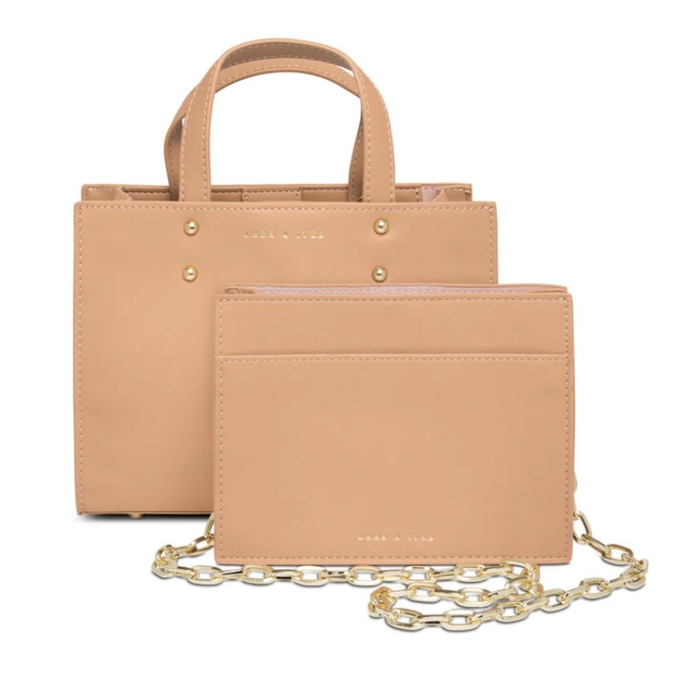 Lark & Ives The Perfect Tote Mini and Organizer set in Tan